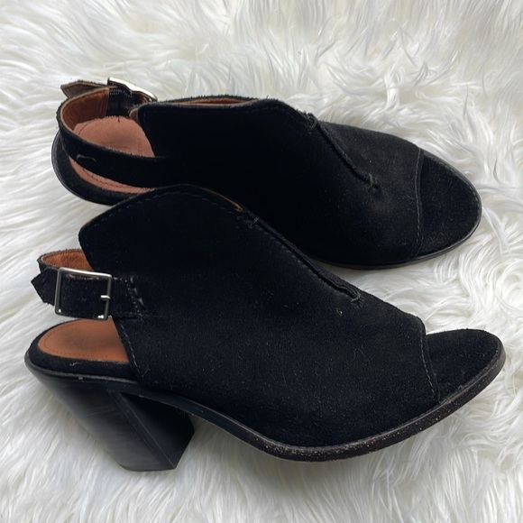 Frye COURTNEY Slingback Mule Peep-Toe Black Suede. Size. 10. Used excellent. - Picture 3 of 10